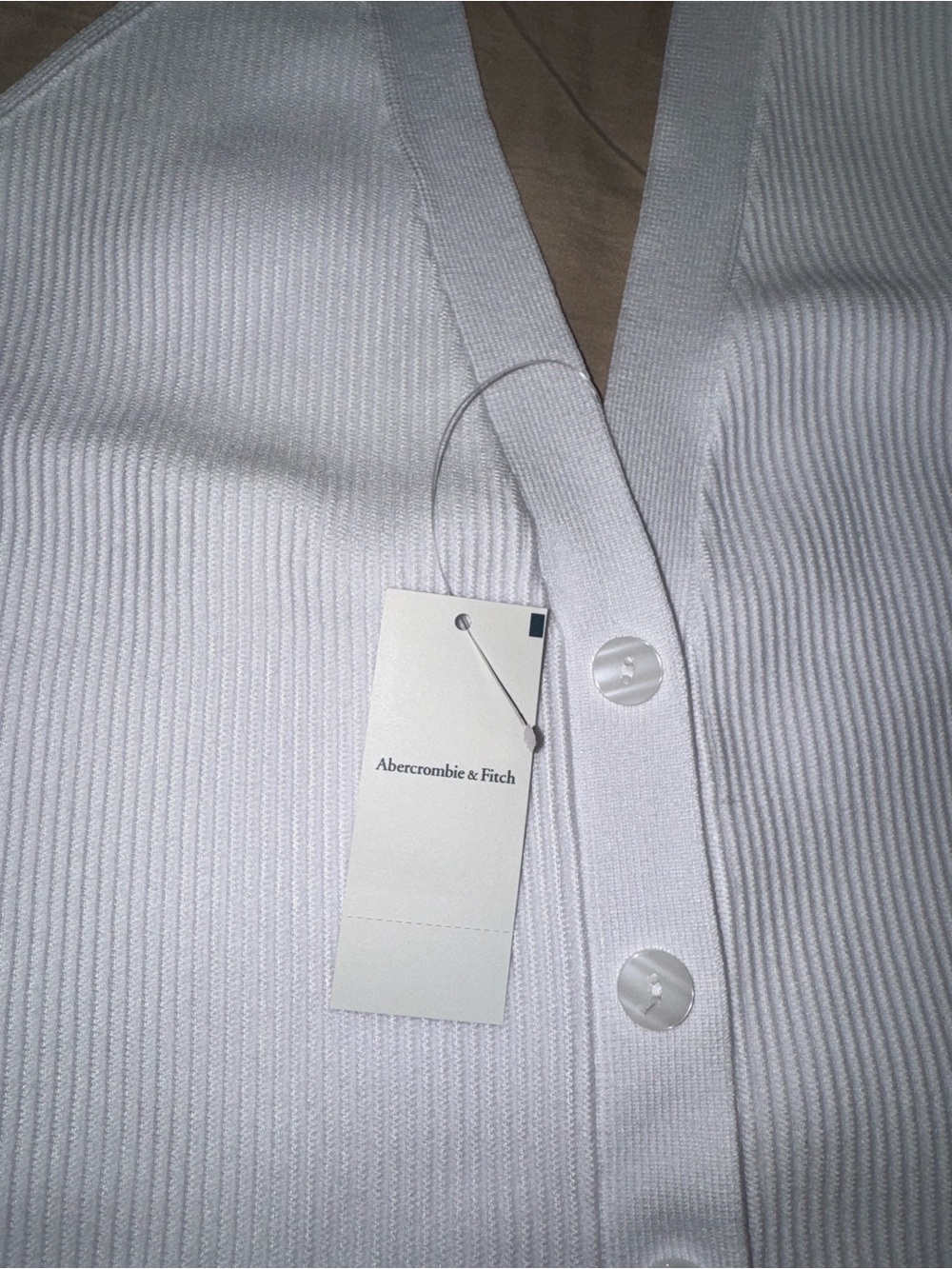 Abercrombie Ribbed White Halter XL - Picture 3 of 5